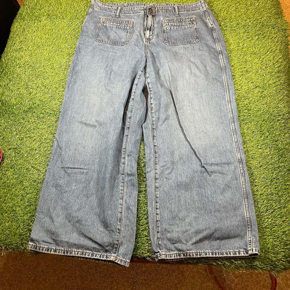 Old Navy High-Rise Baggy Wide Leg Drapey Denim Jeans Size 18